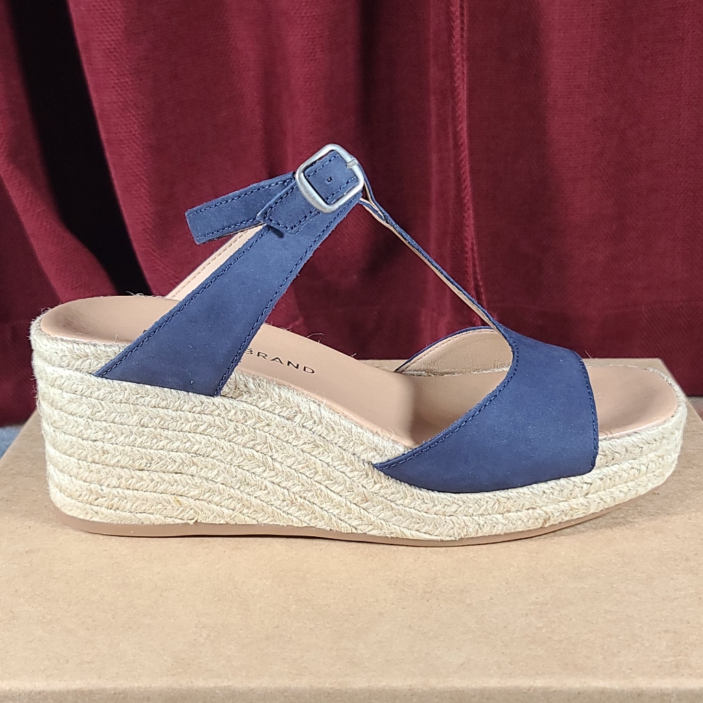 Lucky Brandvalki T-Strap Nubuck Espadrille Wedges